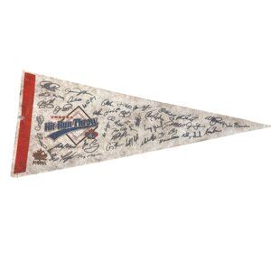 Honda Hit Run Throw Toronto Blue Jays Baseball Pennant Autographs & Logo Design